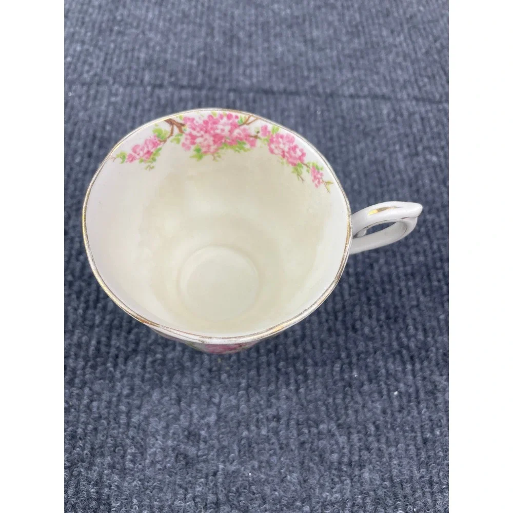 VTG. Royal Albert Blossom Time Teacup Pink Floral Bone China Gold Trim England